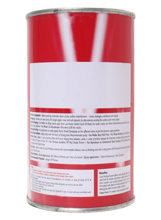 Berger Luxol Hi-Gloss Enamel | Bus Green | 1L Mirror-Like Finish | Tough & Durable Oil-Based Paint for Wood, Metal & Masonry | Interior & Exterior Use | Weather Resistant | Green Pro Certified - Image 3